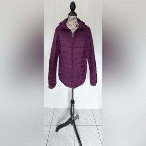 Women's Lightweight Hooded Puffer Jacket Purple Size Small NWOT
